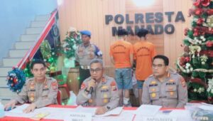 KAPOLDA SULAWESI UTARA IRJEN POL SETYO BUDIYANTO GELAR KONFERENSI PERS DI POLRESTA MANADO.