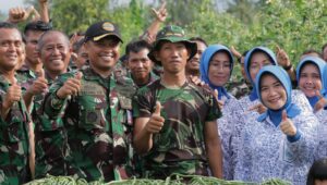 LANUDAL MANADO PANEN SAYUR KACANG PANJANG PROGRAM KETAHANAN PANGAN.