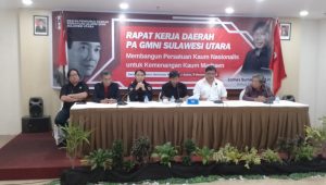 Ketua PA GMNI Sulut James Sumendap pimpin rapat kerja Daerah dihotel Swissbell Manado