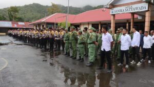 Polres Sangihe Gelar Apel Pergeseran Personil PAM Pemilu Tahun 2024