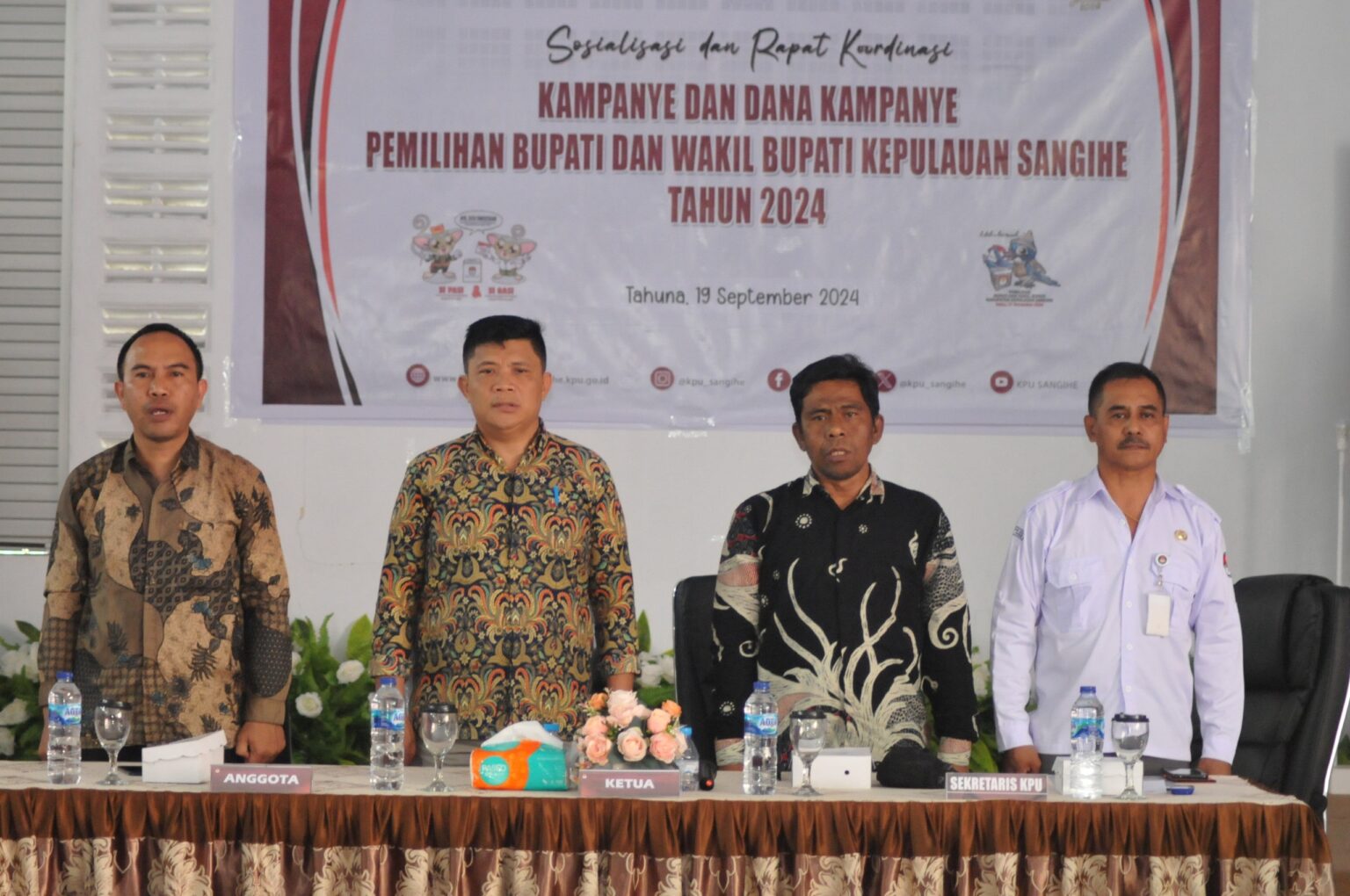 KPU Sangihe Gelar Sosialisasi dan Rakor Kampanye dan Dana Kampanye Pilkada 2024