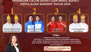 Menuju Debat Publik Kedua Paslon Bupati dan Wakil Bupati Sangihe, Simak tanggal pelaksanaanya