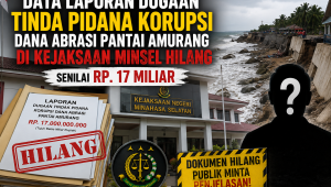 Data Laporan Dugaan Tindak Pidana Korupsi Dana Abrasi Pantai Amurang Senilai Rp17 Miliar, Diduga Hilang di Kejari Minsel, Risat Sanger Minta Penjelasan