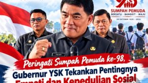 Peringati Sumpah Pemuda ke-98, Gubernur YSK Tekankan Pentingnya Empati dan Kepedulian Sosial